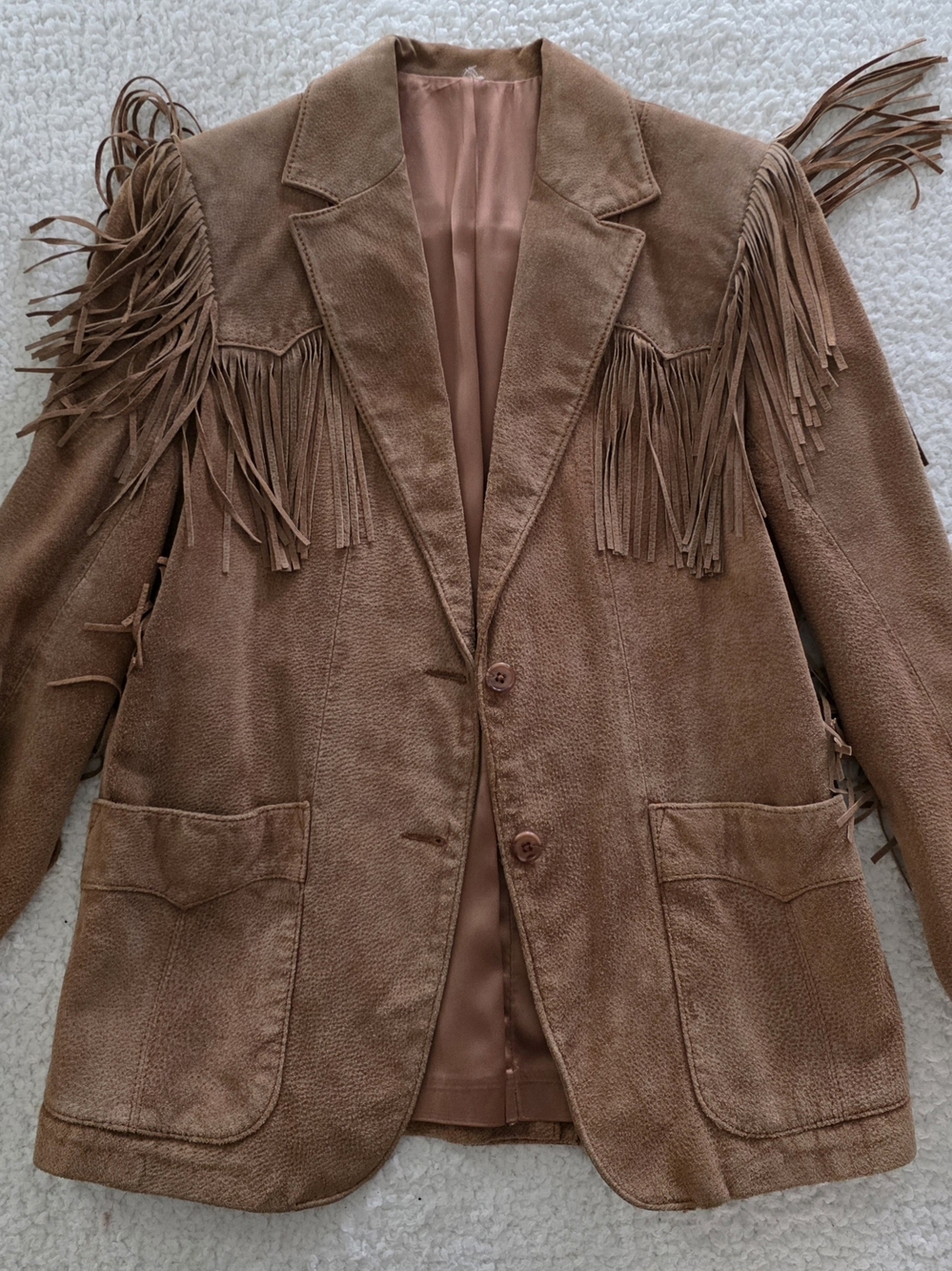 Women's Brown Suede Fringe Leather Jacket - Classic Western Style